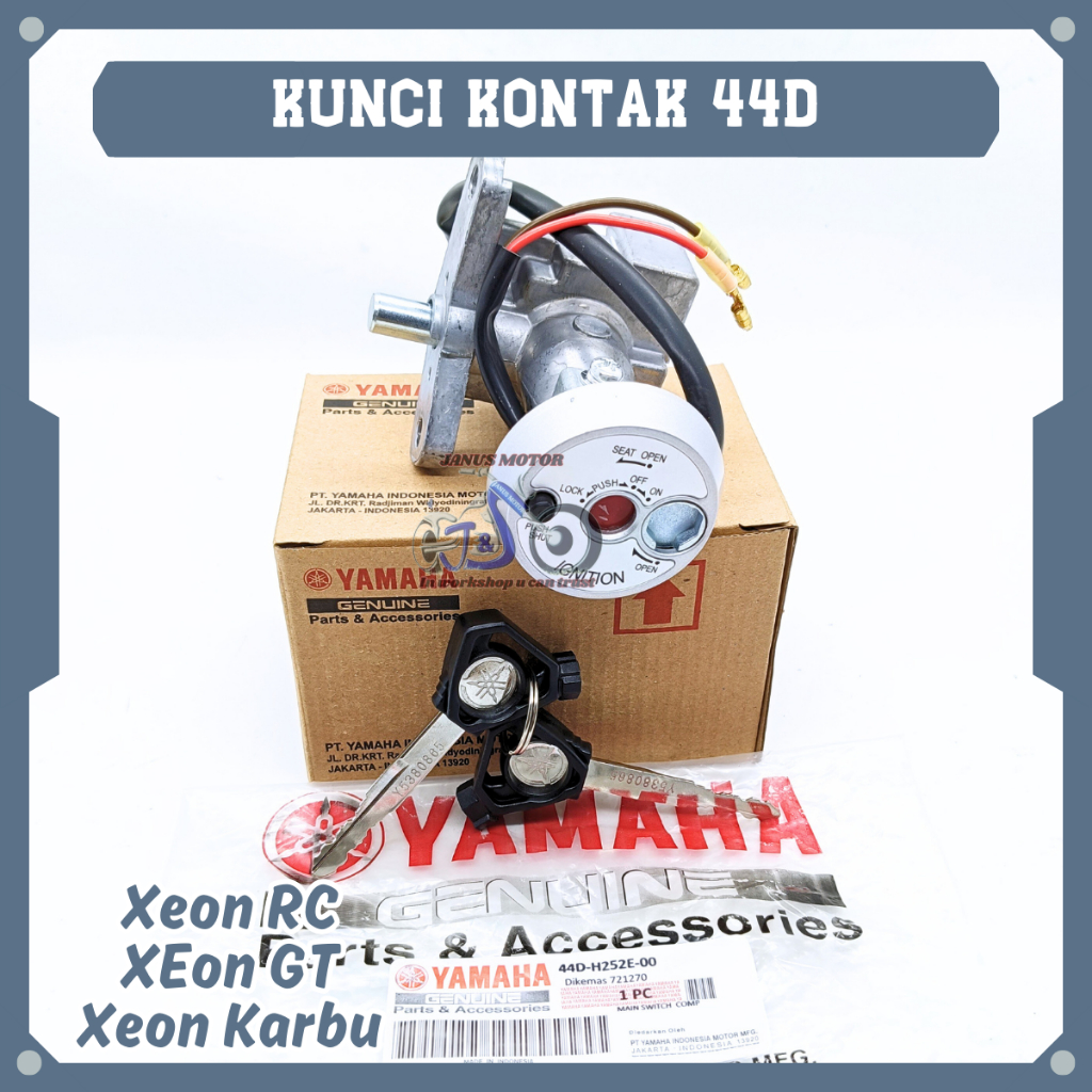 Kunci Kontak Set Yamaha 44D Konci Motor Xeon RC Xeon GT Xeon Karbu Keyset + Tutup Jok Kualitas Origi