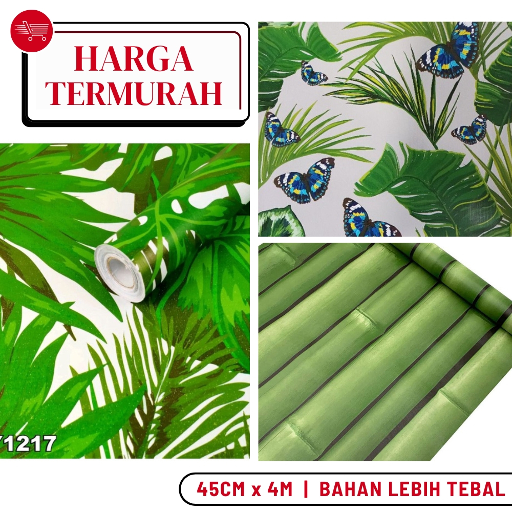 Wallpaper Dinding Ruang Tamu Aestetic Bambu Hijau Wallpaper Dinding Motif Alam Daun Bambu Hijau Natu