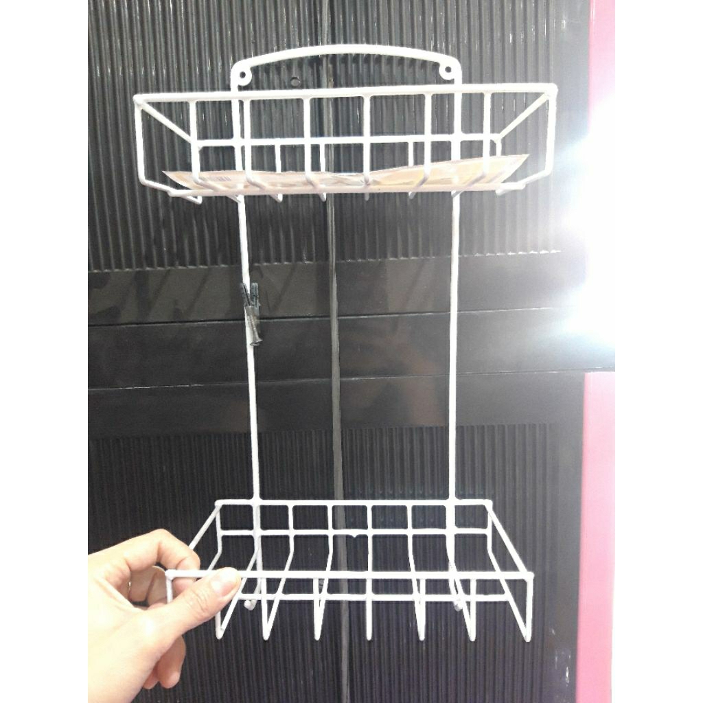 rak gantung kecil 2tingkat/rak dapur/rak kamar mandi