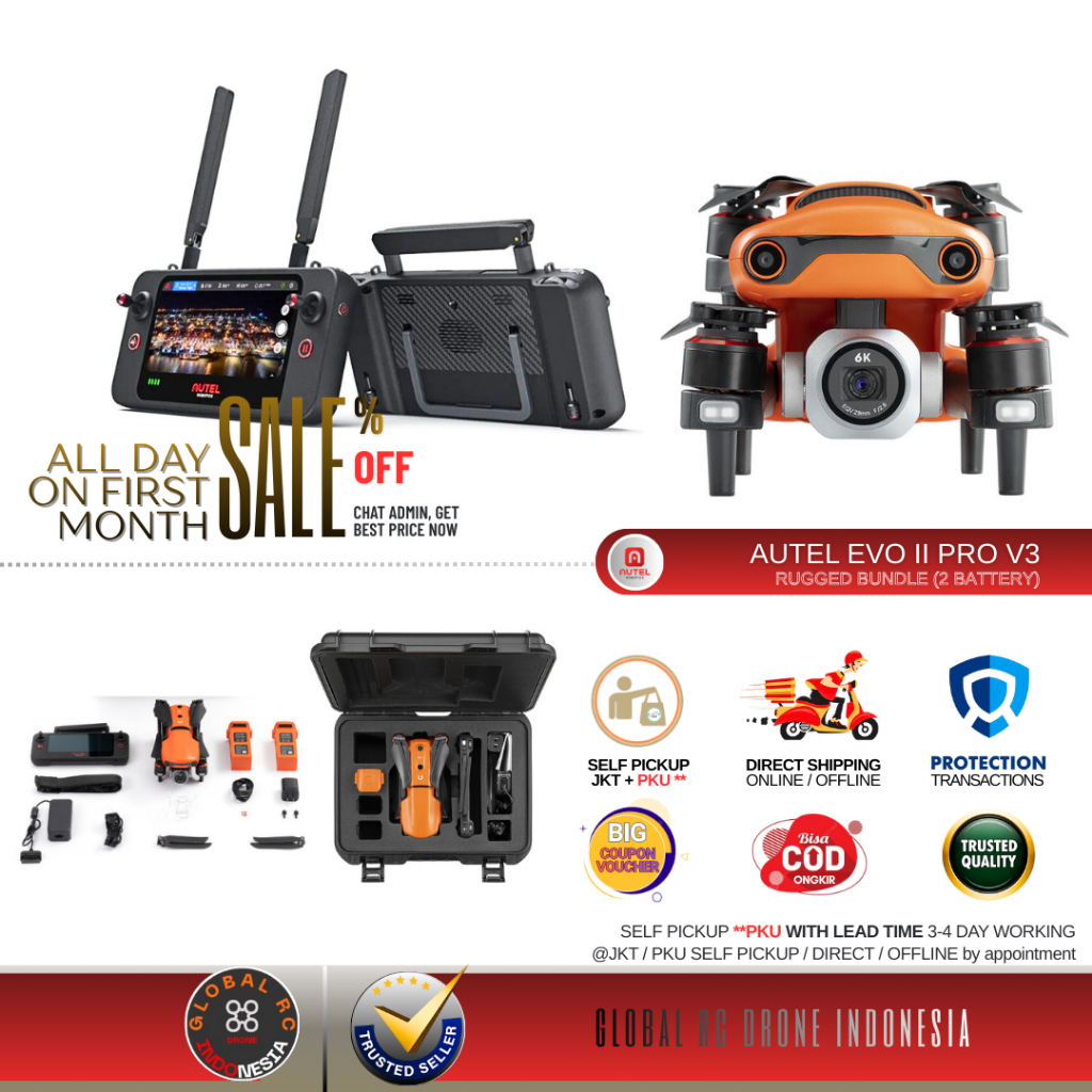 Autel Evo II Pro V3 Evo 2 Pro V3 Battery 2x Drone Aerial Mapping (Pemetaan Udara)