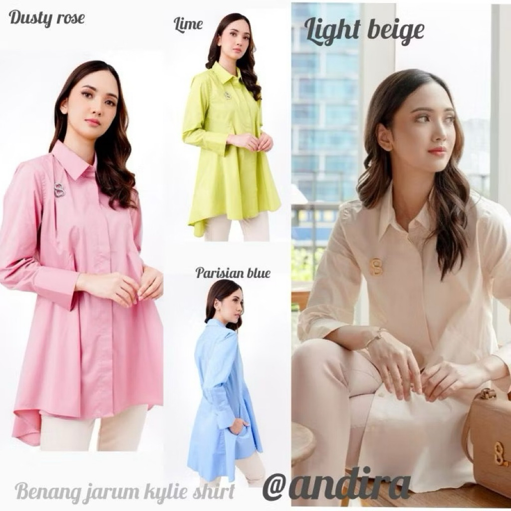 preloved benang jarum kylie shirt lime/atasan wanita/blouse wanita/shirt