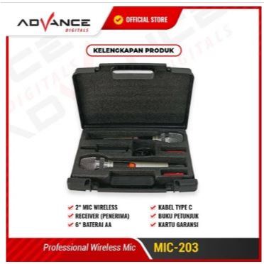 Advance MIC203 Profesional 2 Mic Wireless Microphone Karoke Mic Duet - Mic Double Karaoke ADVANCE 20