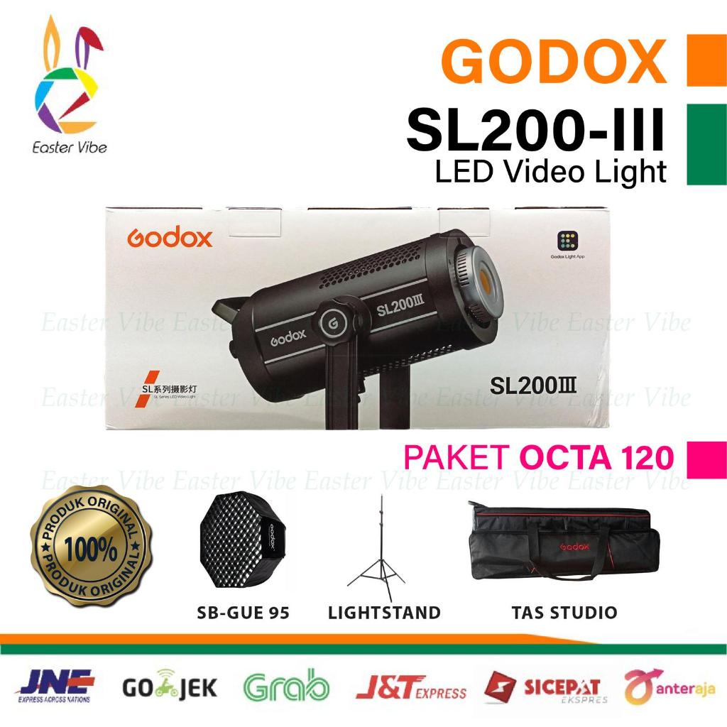 GODOX SL200 W III SL-200 W III SL 200 PAKET SOFTBOX OCTA LIGHTSTAND LED GODOX SL200 III