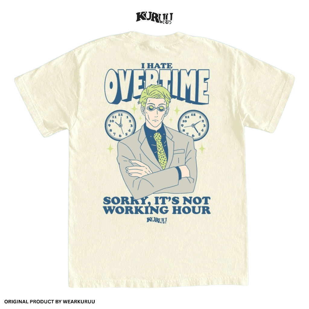 Baju Kaos Anime Kuruu Overtime Tee