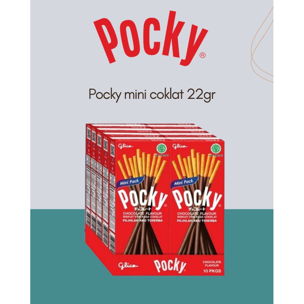 POCKY MINI 22Gr rasa COKLAT ( isi 10 pcs / box) cemilan viral, cemilan isian buket