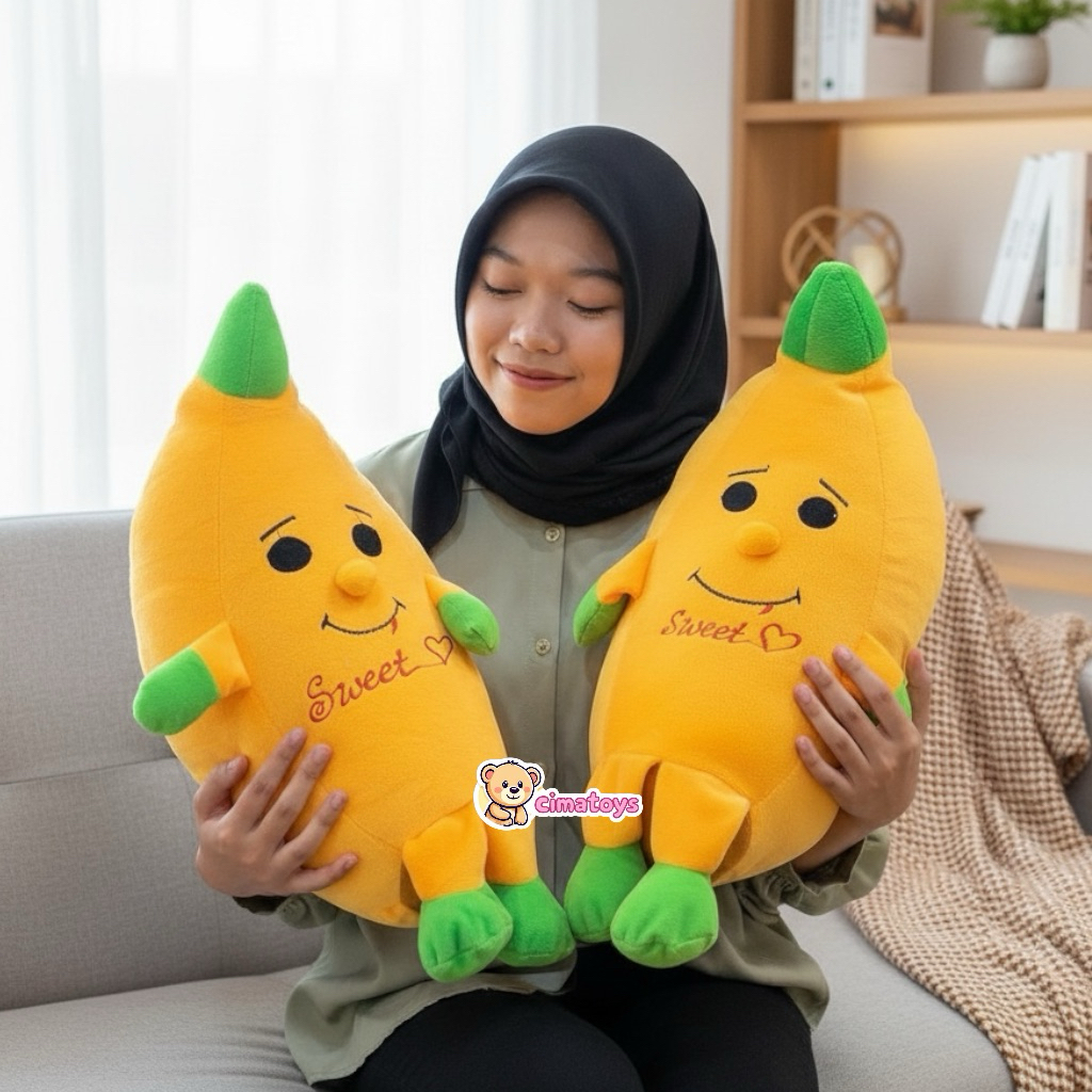Boneka Buah Pisang Ukuran Besar Lucu Banana L