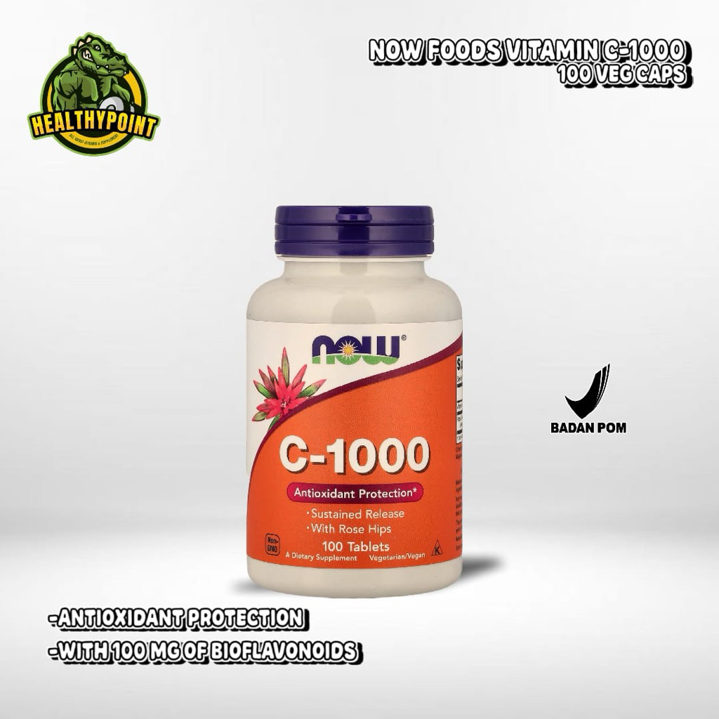 NOW Foods C-1000 100 Tablet Now Vitamin C 1000 mg Vitamin C Tambahan Kadar 1000 IU