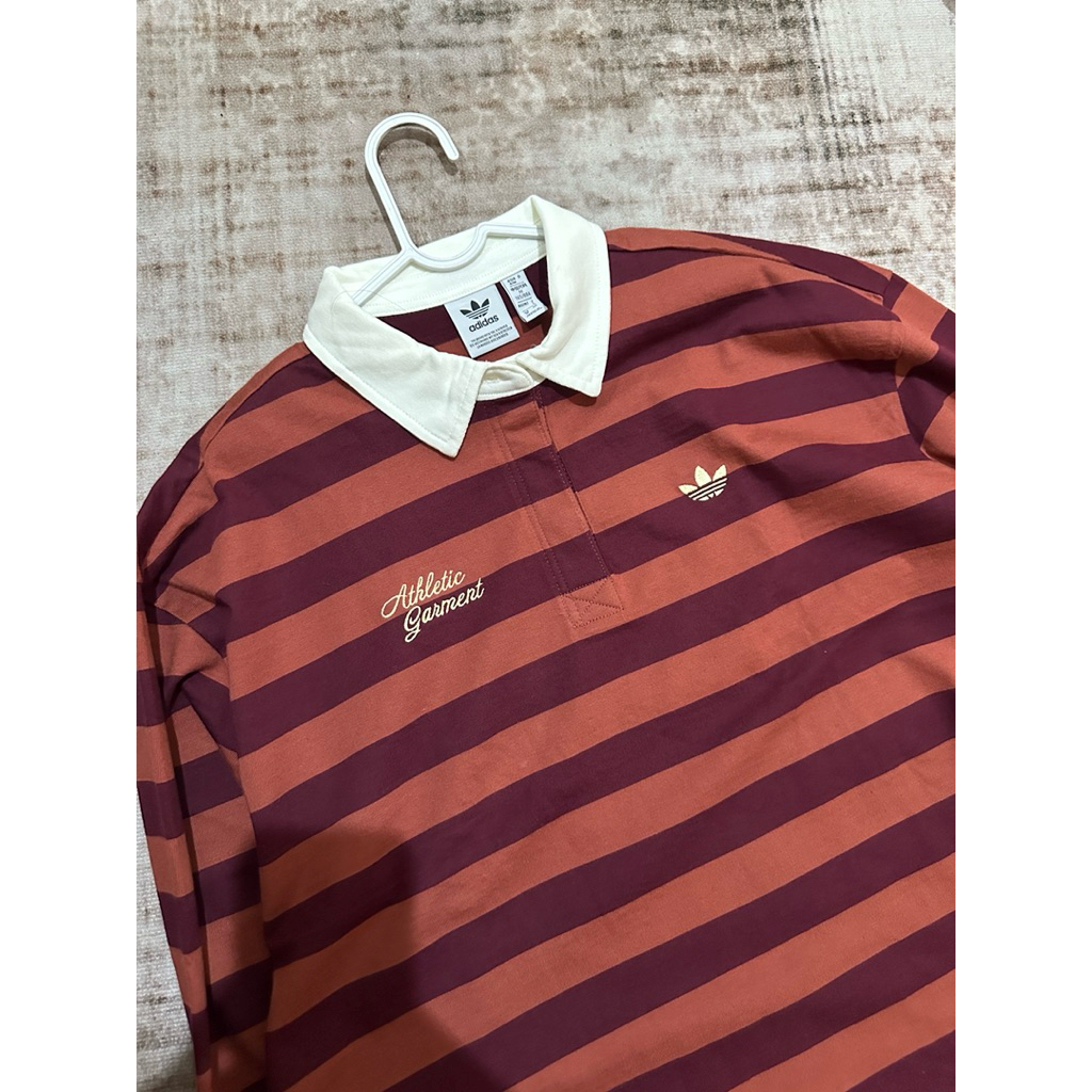 adidas stripped longsleeve polo (NEW ORIGINAL)