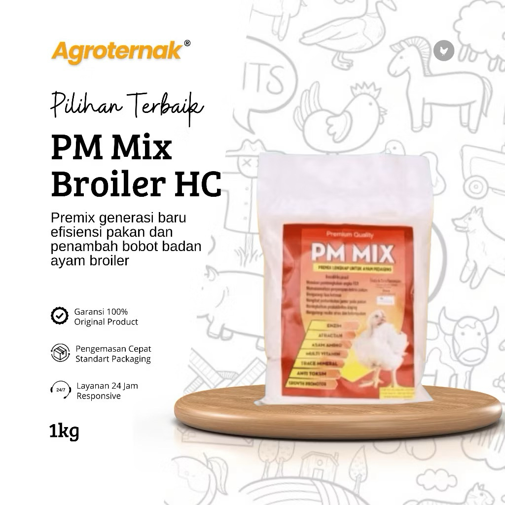 PM MIX BROILER HC Merah 1kg Premix Efisiensi Pakan & Produktifitas Unggas Ayam Pedaging Broiler