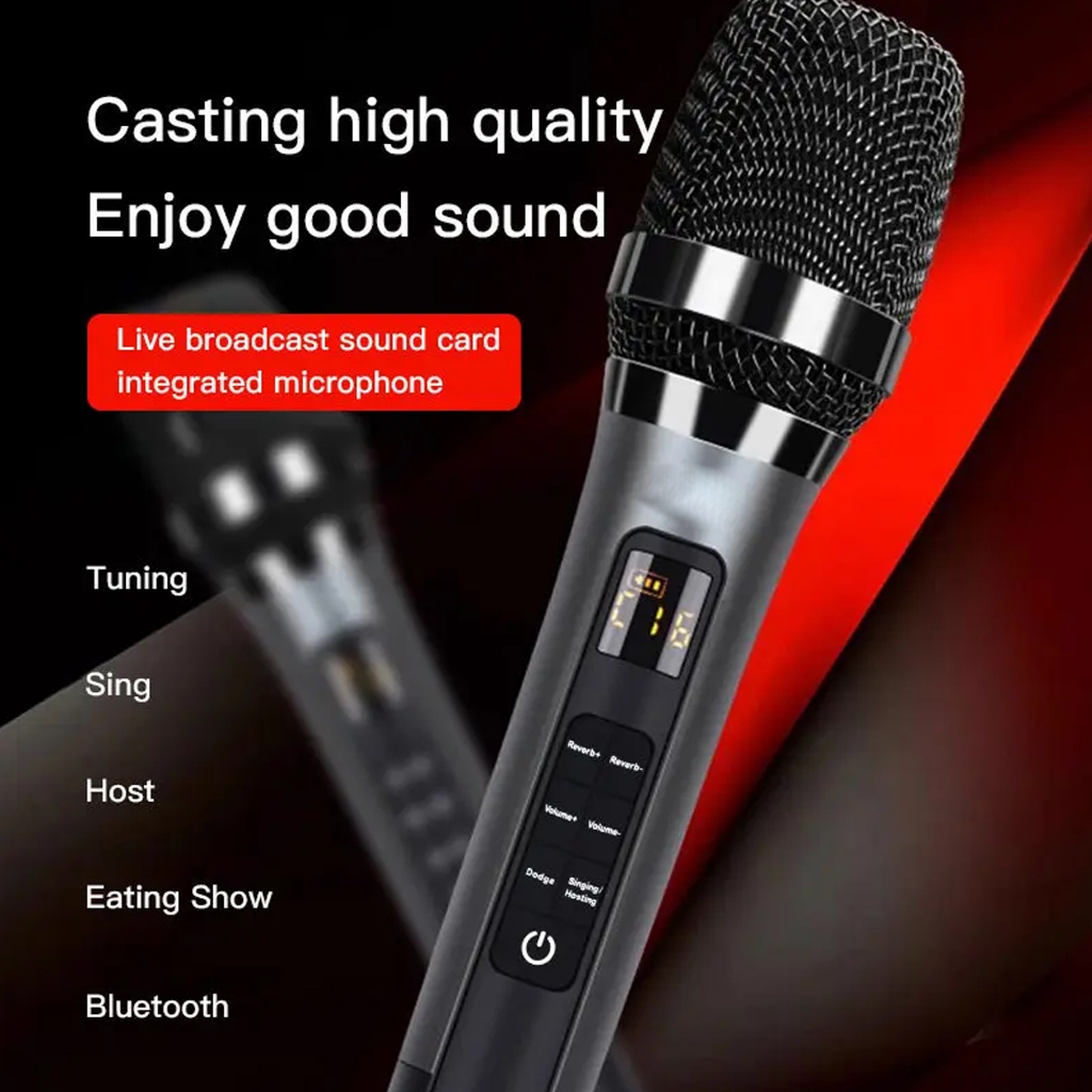 HOT SALE {Exclusive_Debystringguitars} Mic Karaoke Wireless Shade MC20 Sound Card Terintegrasi,