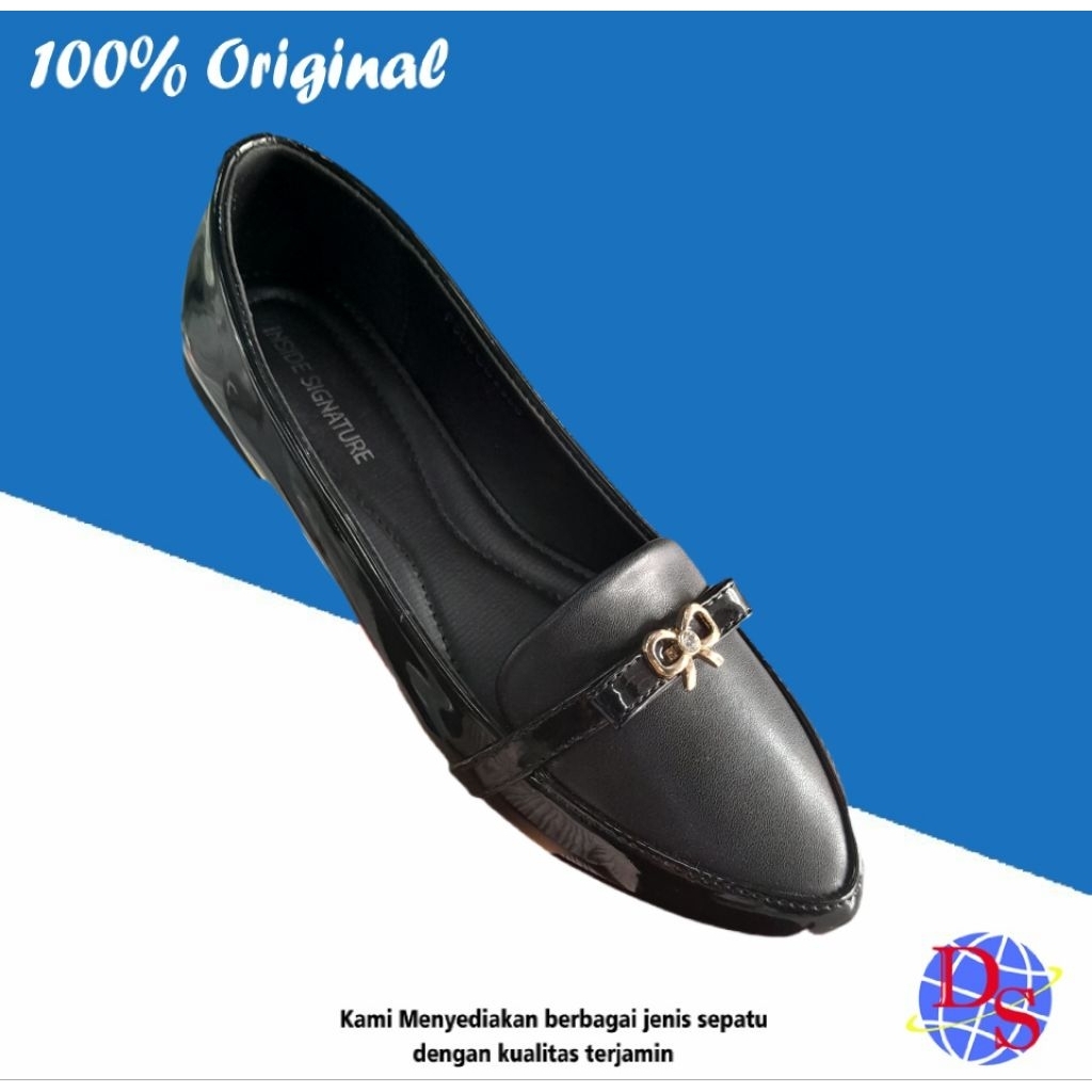 Sepatu Wanita Flat Inside Signature CC 2350 Hitam Sepatu Flat Wanita