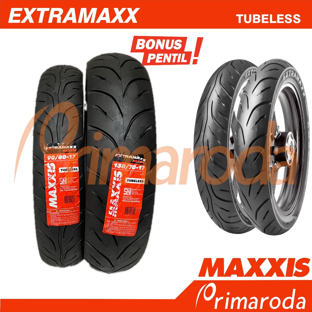 Sepasang Ban Yamaha All New Vixion R Tubeless Maxxis Extramaxx
