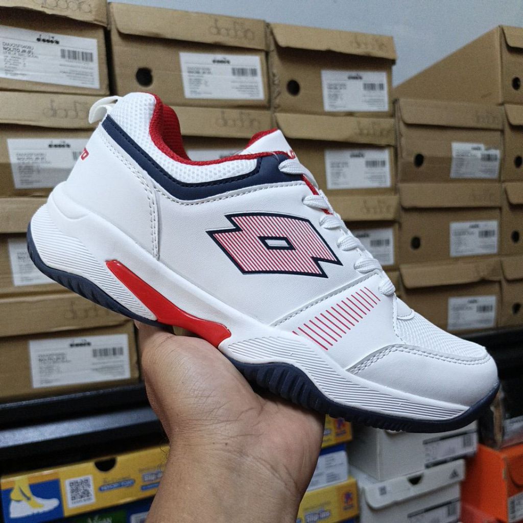 Sepatu Olahraga Tenis/Padel/Badminton Lotto Ellory White Original Sport Station