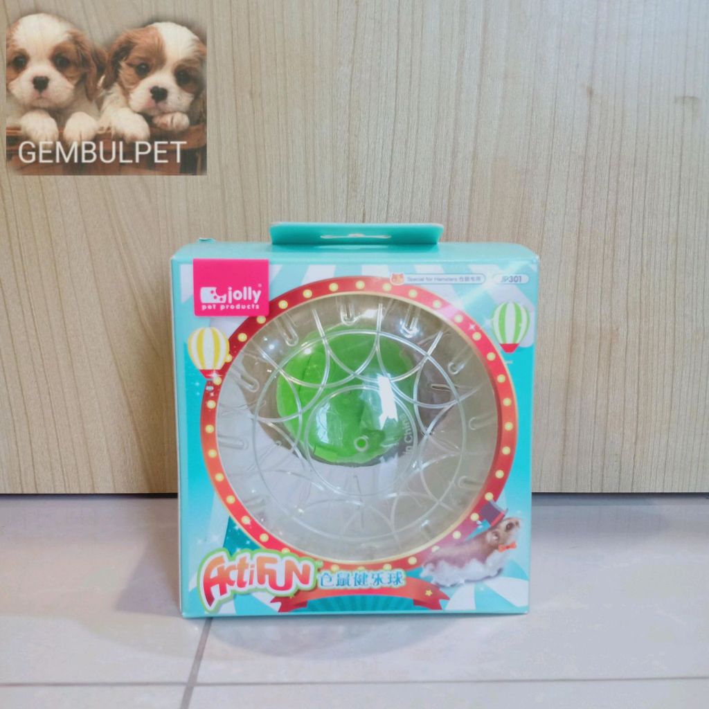 Mainan Bola Jogging Hamster Jolly JP301 Hijau Berdiameter 11.5cm