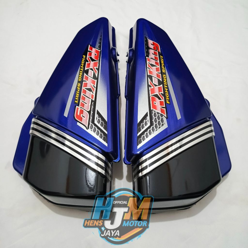 Tutup Aki Box Aki Tepong Rx King Tahun 2004 Warna Biru Set Emblem