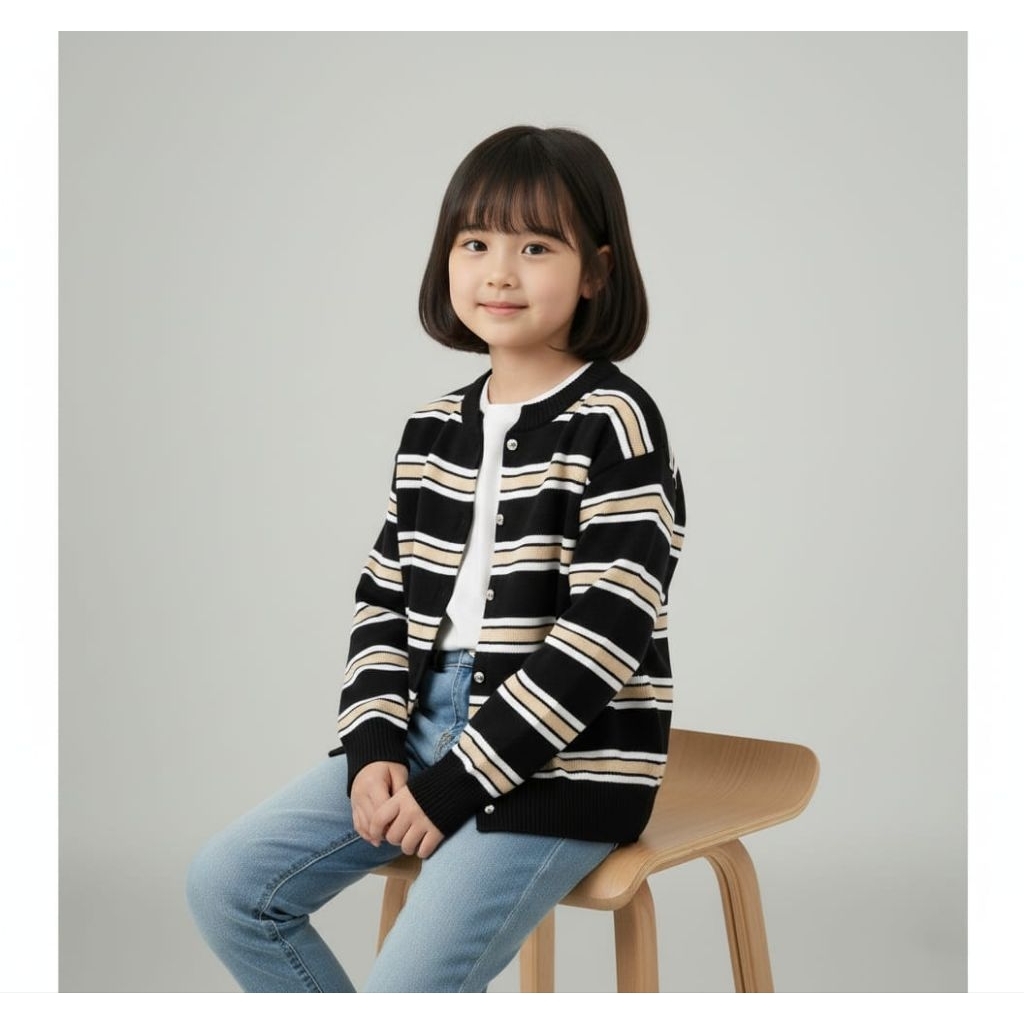 Cardigan rajut anak perempuan&dewasa Korea stlye usia 1-12 tahun