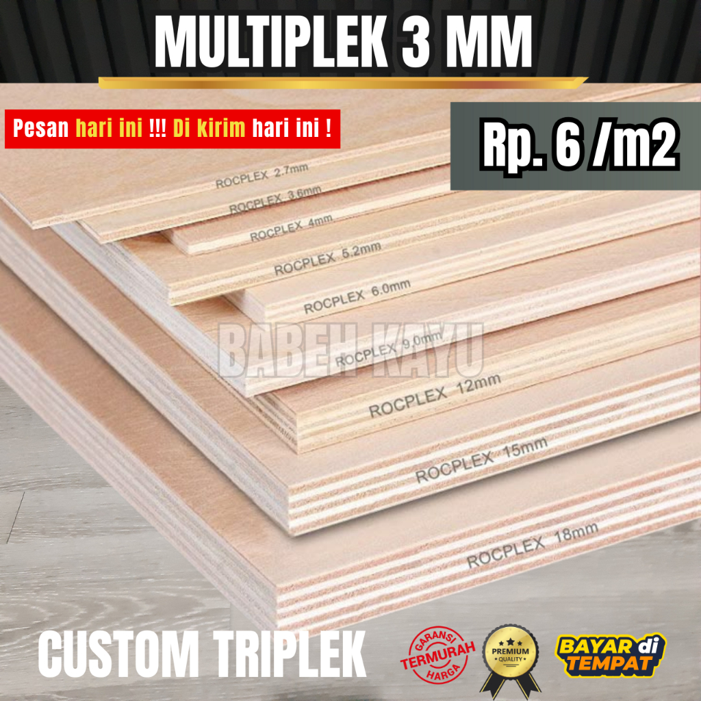 Multiplek Meranti Campur 3mm - Multiplek Custom - Meranti