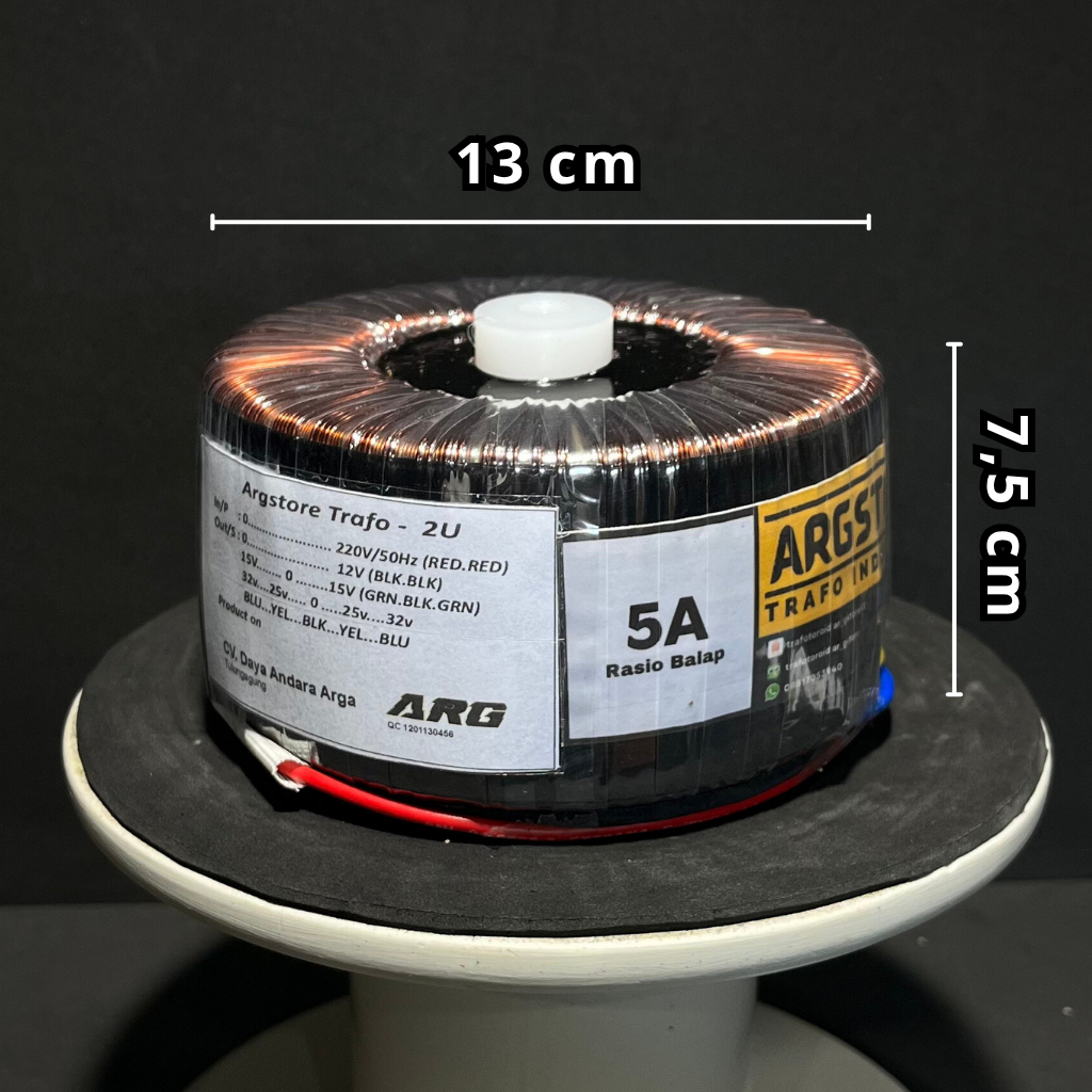 Trafo toroid donat 5A 32V - 25V CT (Ratio Balap) ARG