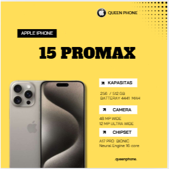 IP 15 PRO MAX 256GB/512GB SECOND LIKE NEW FULLSET NO MINUS