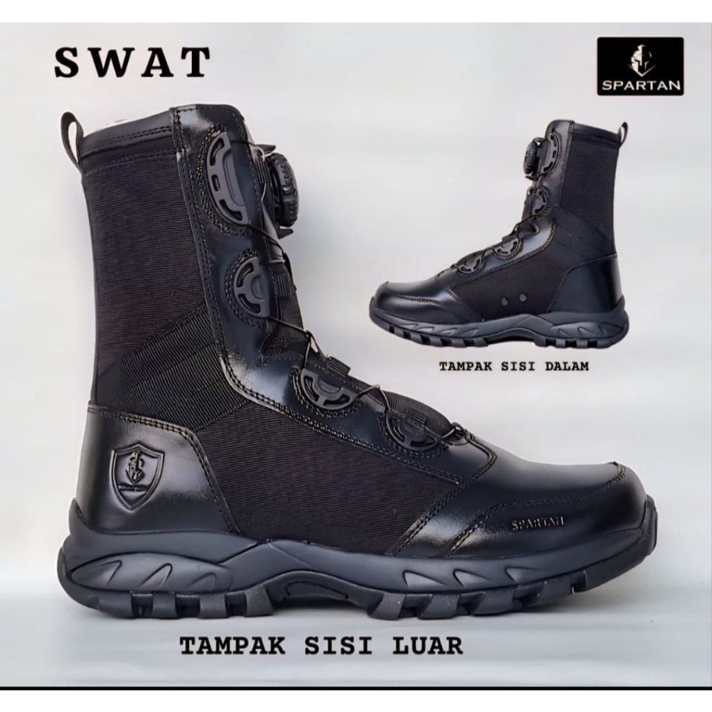 SEPATU PDL TNI POLRI SPARTAN SWAT ORIGINAL TALI PUTAR