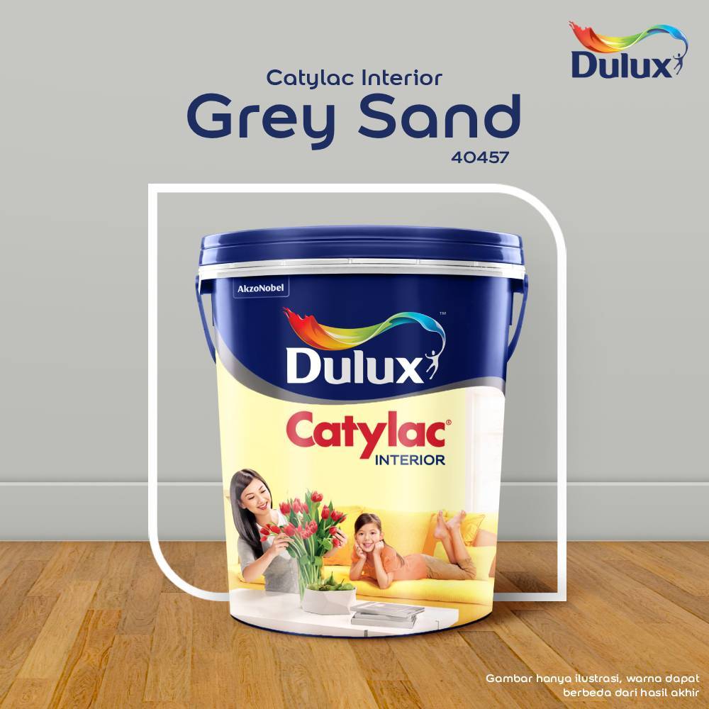 CAT TEMBOK GREY SAND DULUX CATYLAC INTERIOR -25 KG 40457 CAT TEMBOK DULUX CATYLAC