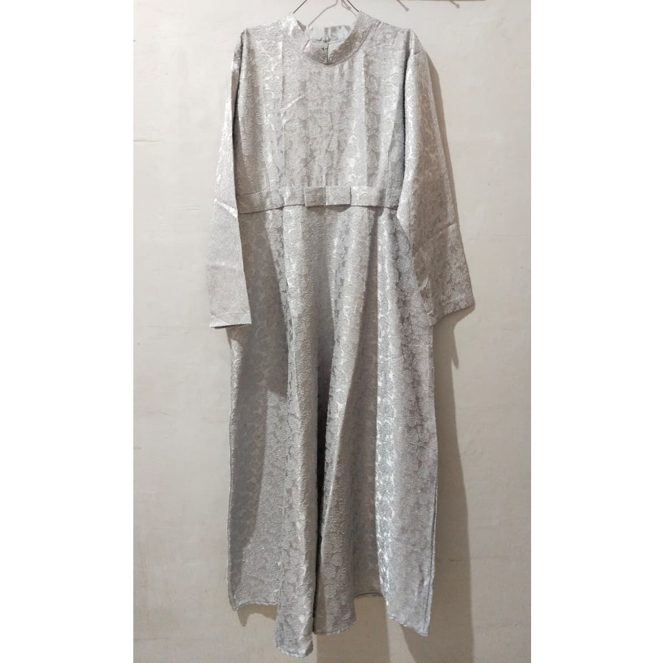 GAMIS ABU-ABU(SILVER) - FULL BRUKAT - PRELOVED - WAJIB BACA DESKRIPSI