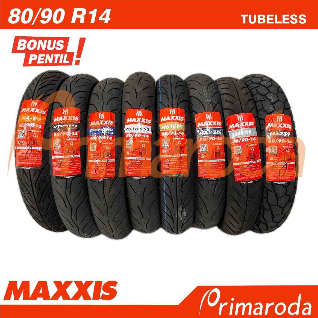 Ban Belakang Yamaha Fino 125 2010 2011 2012 2013 2014 2015 2016 2017 Tubeless MAXXIS 80/90 Ring 14