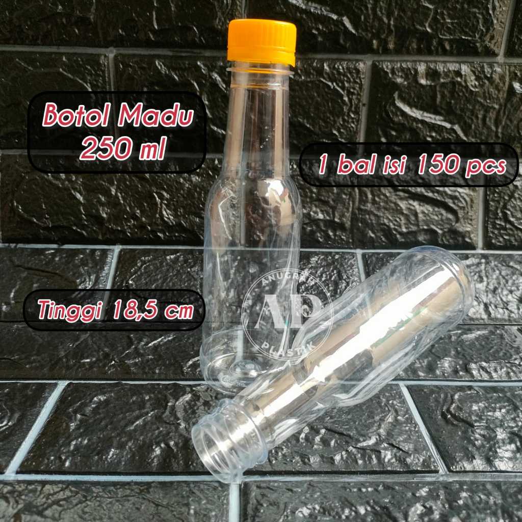 Botol Madu 250 ml Long Neck / Botol Plastik 250 ml PER BALL