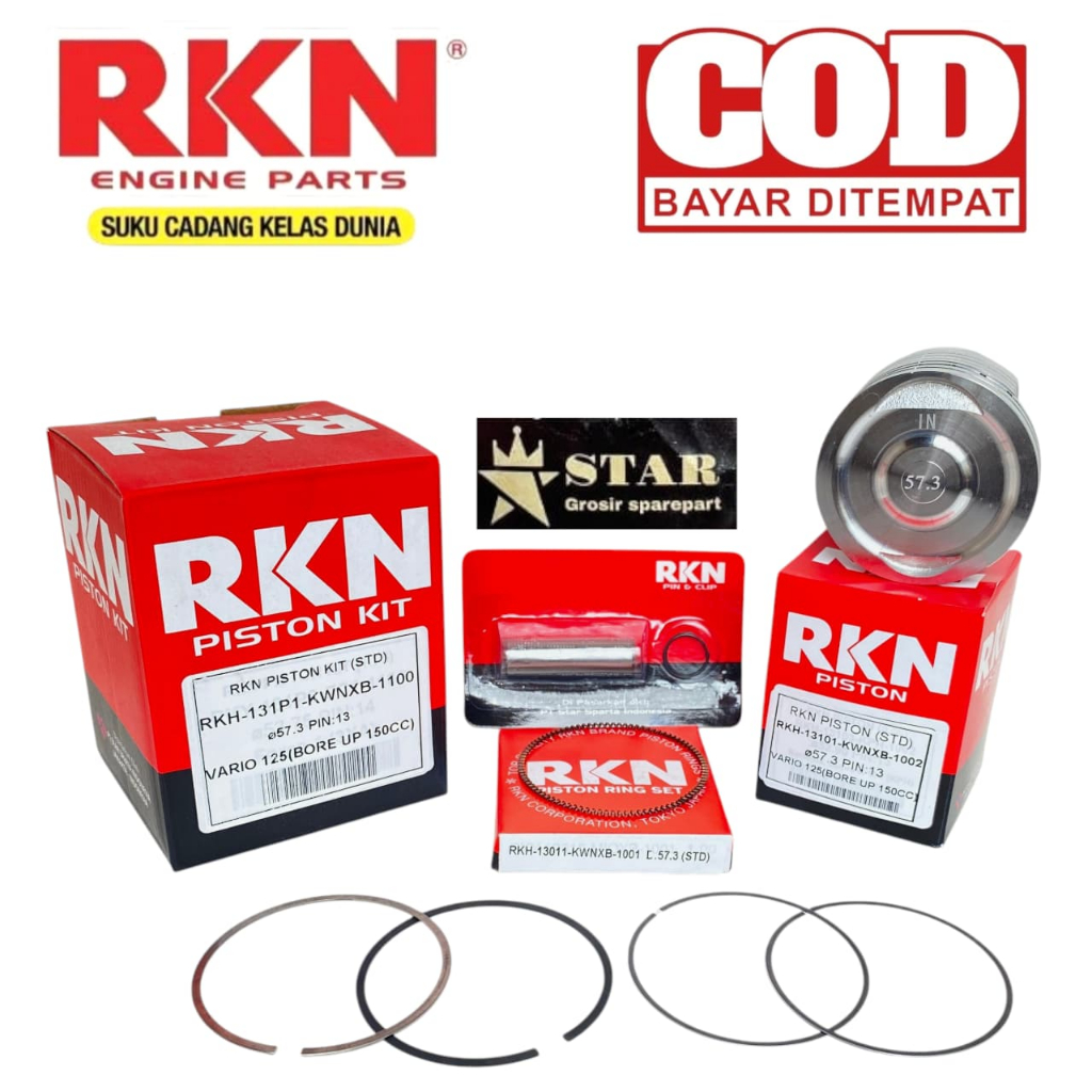 seher paket / piston kit set BORE UP KWN XB vario 125 old led PEN 13 RKN RIK RIKEN