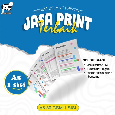 print Warna HVS A5 80 gsm 1 sisi
