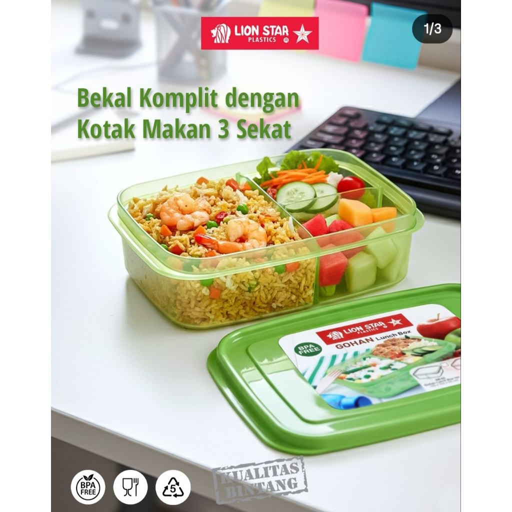 Lion Star Gohan Lunch Box 201 3 Sekat Kotak Bekal Makanan Lion Star