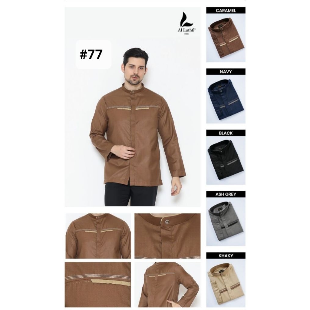 KOKO AL LUTHFI LENGAN PANJANG CUFF WARNA | BAJU MUSLIM ALLUTHFI