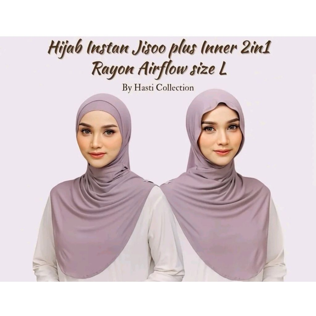 HASTI - Hijab Instan Jisoo Plus inner 2in1 warna Burgundy
