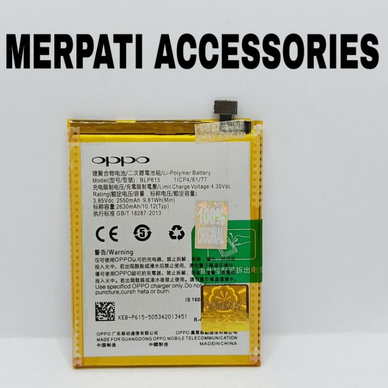 Baterai Hp 0ppo A37 / A37F / A37Fw - BLP615 - Batre OPPO ORIGINAL