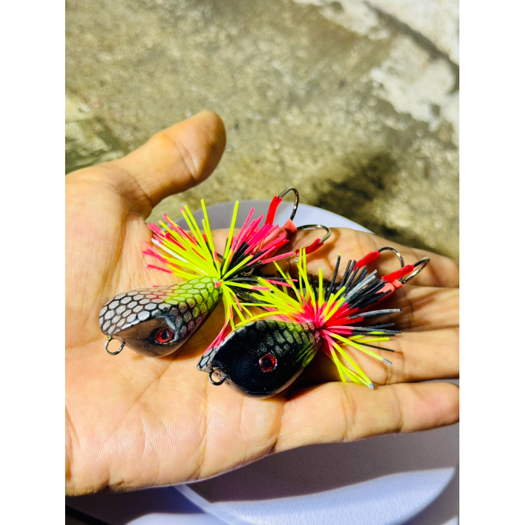 umpan lure cesting gabus toman JUMP FROG topi 3,5 cm| 8 gram double hook 2/0