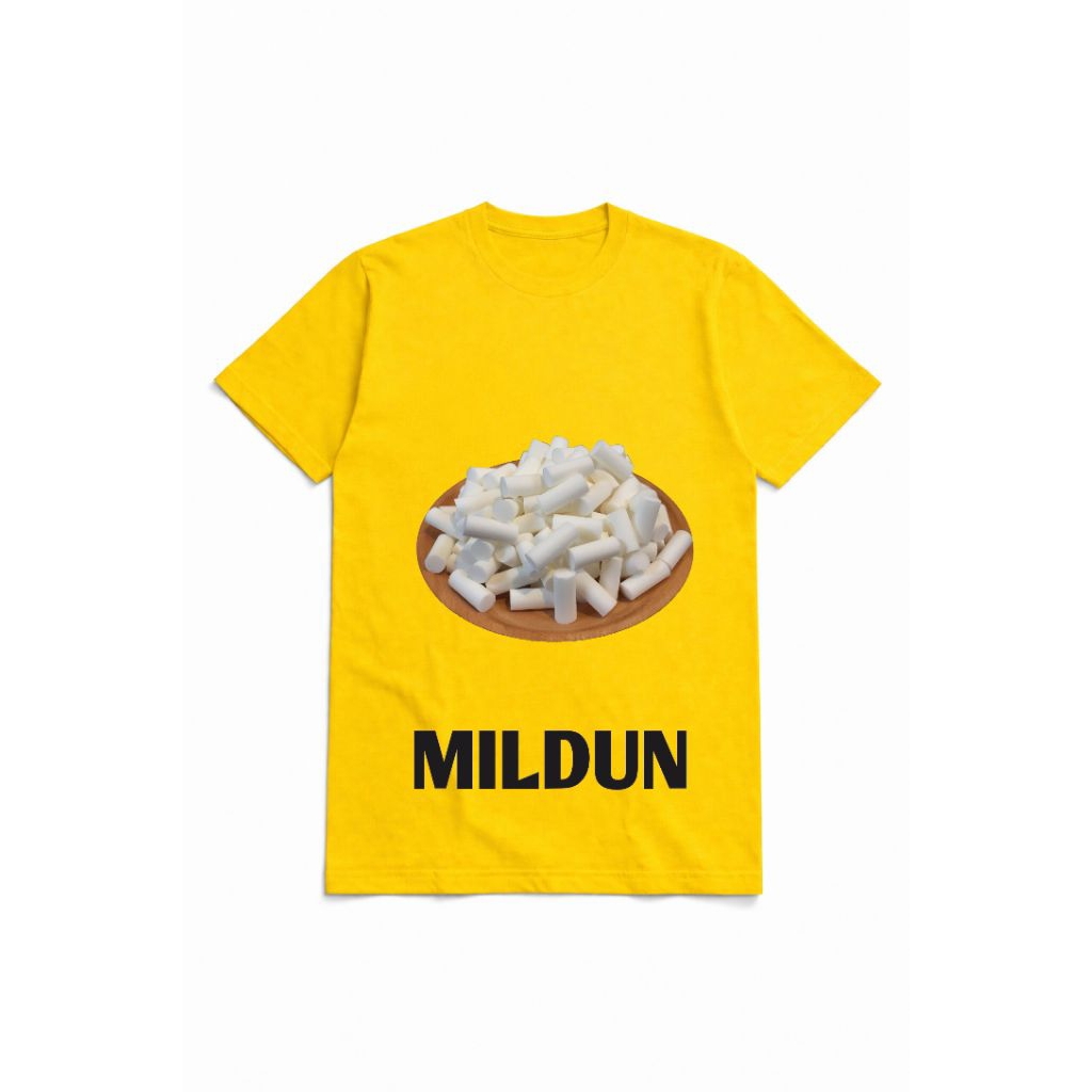 Mildun Kaos Sablon Motif Busa Ikan Mild'e T-Shirt Kuning Pria Bahan Nyaman dan Stylish