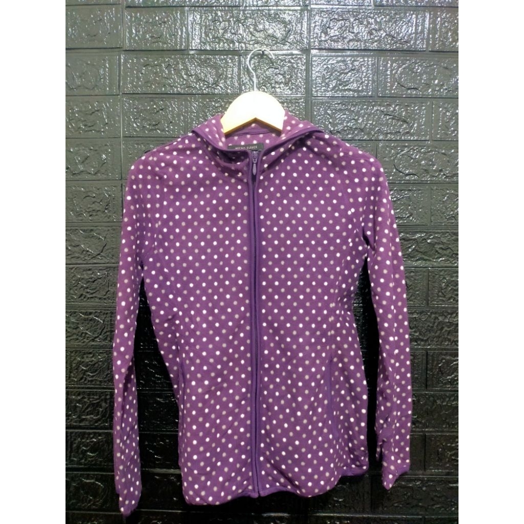 Hoodie Uniqlo Micro Fleece Polkadot