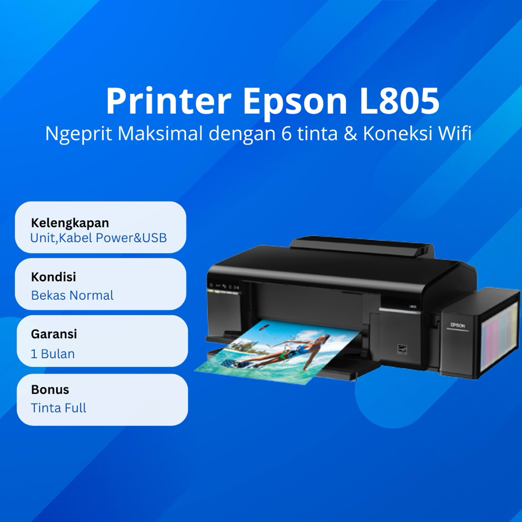 Printer Wifi Printer Epson L805 6 Tinta Hasil Cetak Bagus Kondisi Bekas Normal Siap Pakai