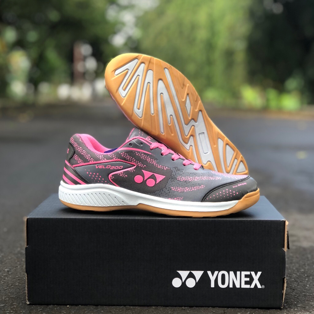 sepatu wanita Abu Pink sepatu Yonex badminton