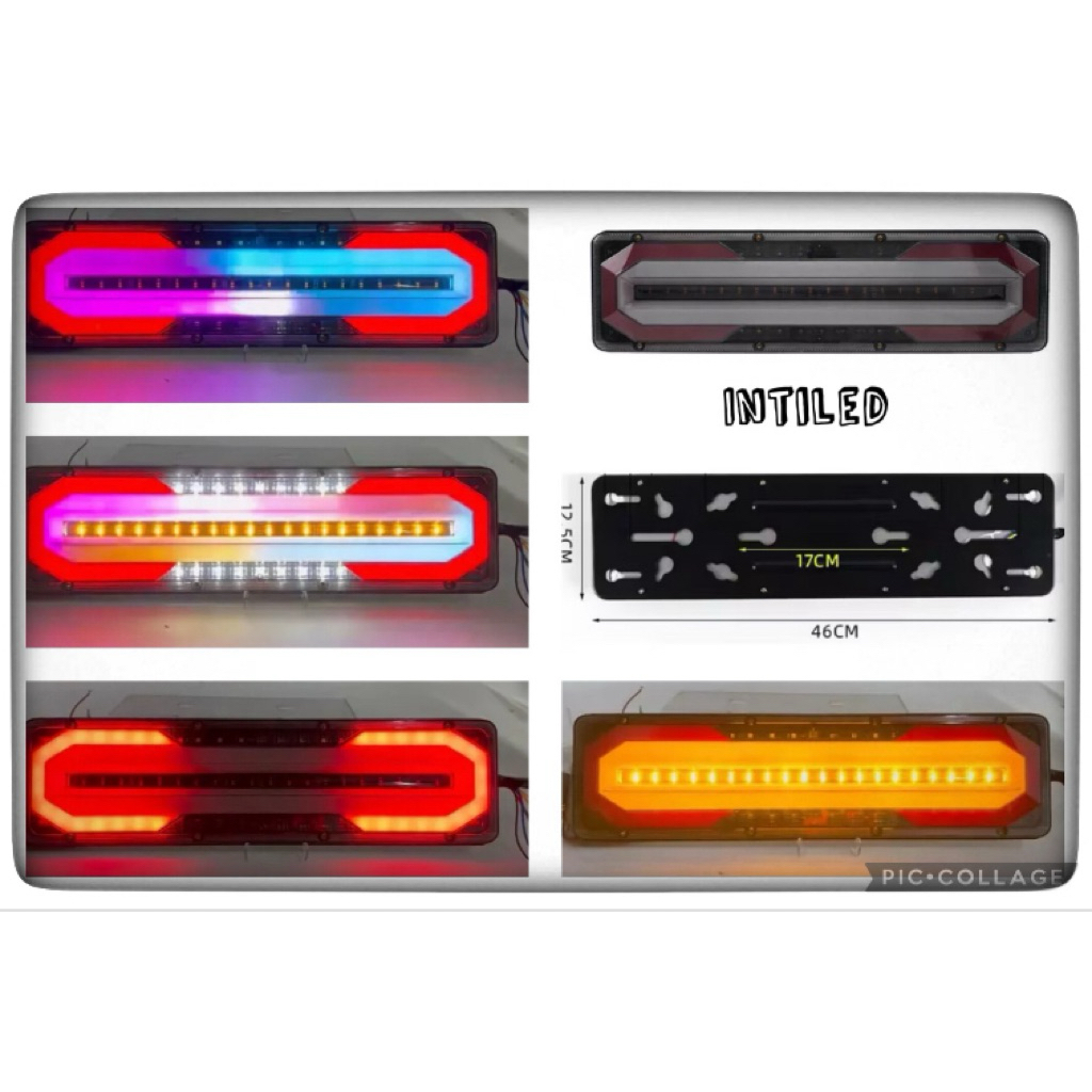 SLB25 - Sepasang Stoplamp Bis/Truk 12-24Volt 46Cm RGB Running