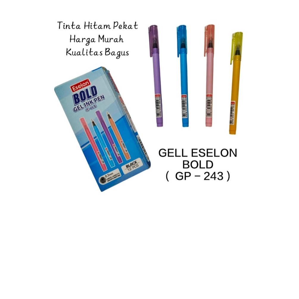 PEN GELL ESELON BOLD GP-243 HARGA 1 KOTAK ISI 12 BUAH