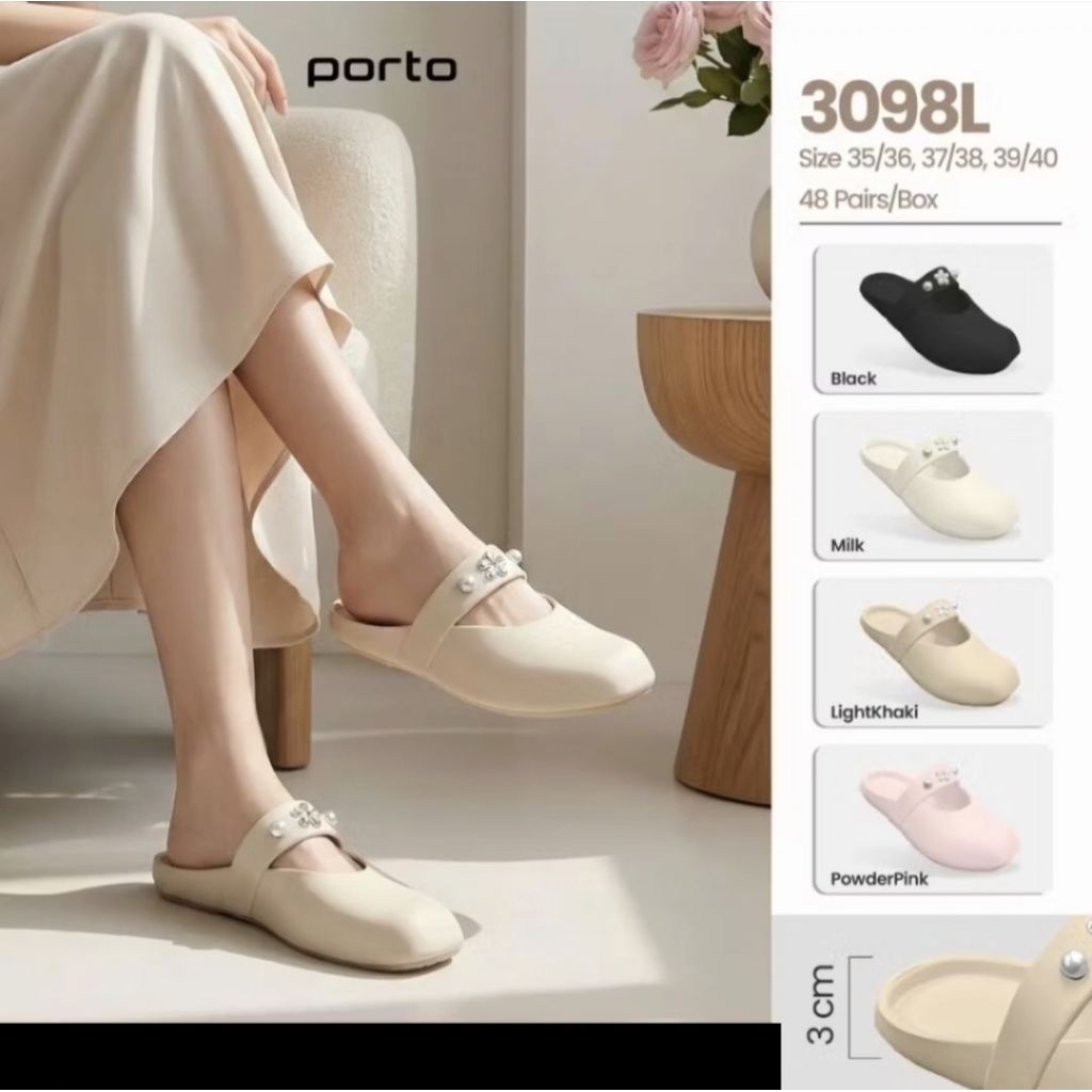 Sandal Selop Wanita Porto tutong 3098/Sandal Selop Porto Lady/Sandal Tutong Porto lady