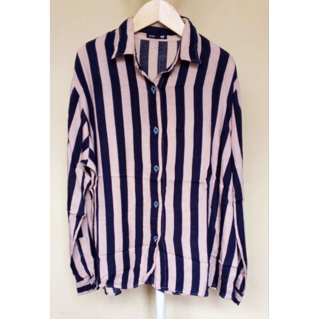 195. kemeja rayon wanita motif salur