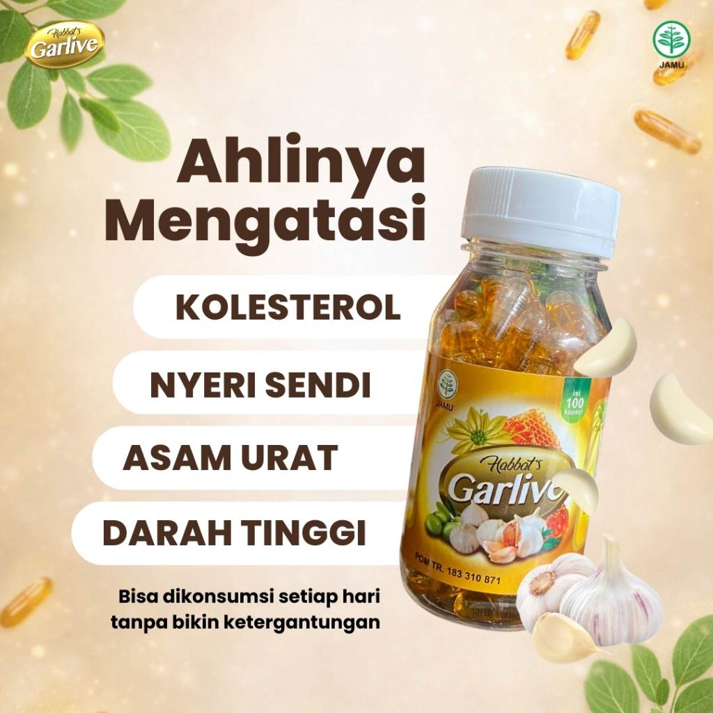 Obat Kolesterol Habbats Garlive Extra Bawang Lanang Habbatussauda Plus Propolis dan Zaitun