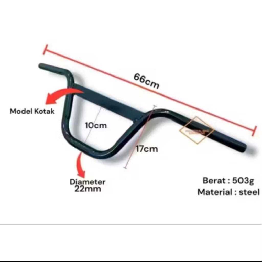 Setir BMX 20 , Handlebar Sepeda BMX 20 panjang 68cm Warna Hitam Morison