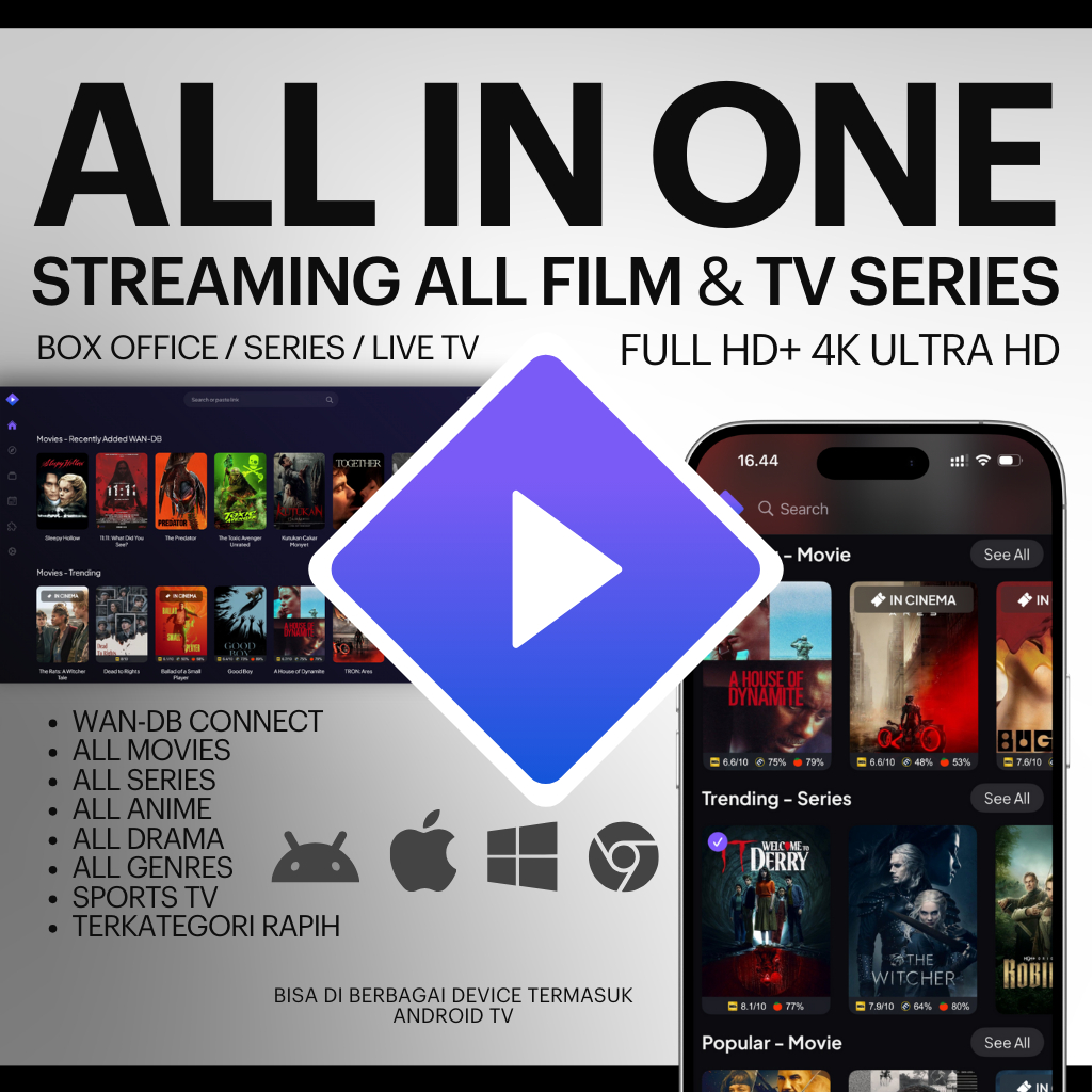 [GABUNGAN] Aplikasi Nonton Film Box Office, Movie, Series, Anime Full HD dan 4K Ultra HD Multisource