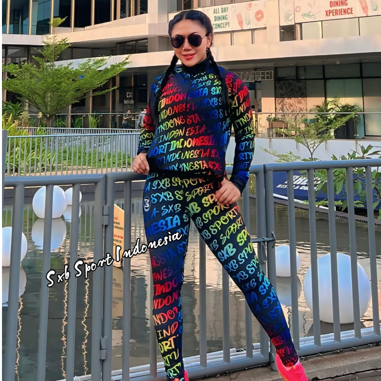 SXB SPORT BLACK MODE LETTERS JACKET / STELAN OLAHRAGA WANITABAJU SENAM SXB SPORT