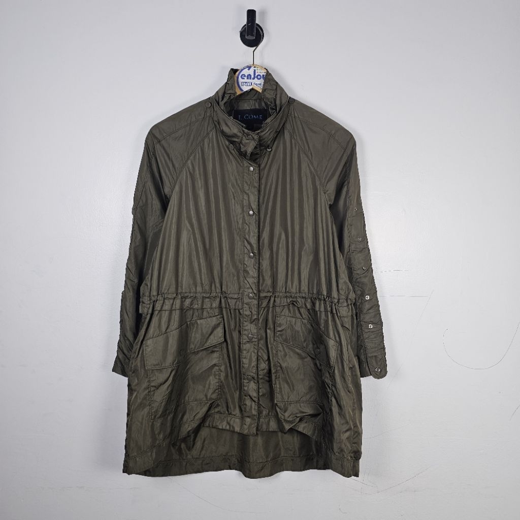 parka jacket panjang army military tipis parasut 1 lapis L come pria wanita second preloved