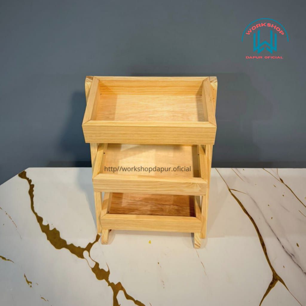 Rak Dapur Kayu Susun 3/ Rak bawang Rak Kayu Serbaguna Minimalis