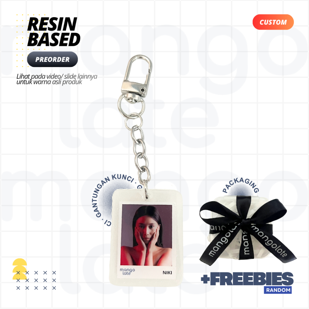 MANGOLATE Gantungan Kunci Resin Custom Foto